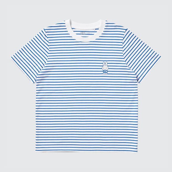 NWT Uniqlo Miffy Bunny Striped Blue T-Shirt Women US Sizes XS-XL - Picture 3 of 6